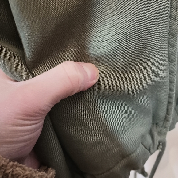 Gap Tencel Lyocell Olive Green Bomber Jacket Womens XL Snap Cinced Grunge - Picture 10 of 15